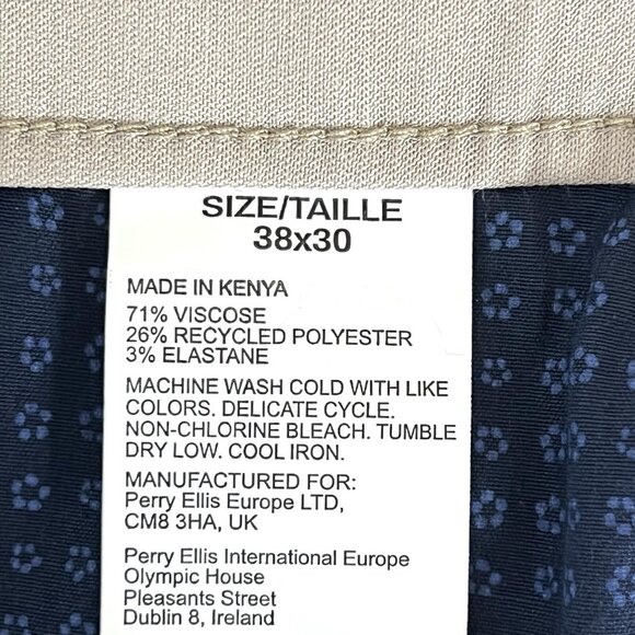 NWT Perry Ellis Men's Stretch Slim Fit Pants Size 36x30 Stone Color Slim Leg - Picture 8 of 15